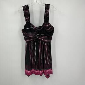 Kouture by‎ Kimora Top Size XL Handkerchief Hem Empire Waist Boho Y2K Statement